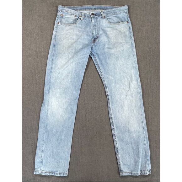 Levis 505 Straight Leg Jeans Men 34x30 Light Wash Zip Fly Classic Fit Denim